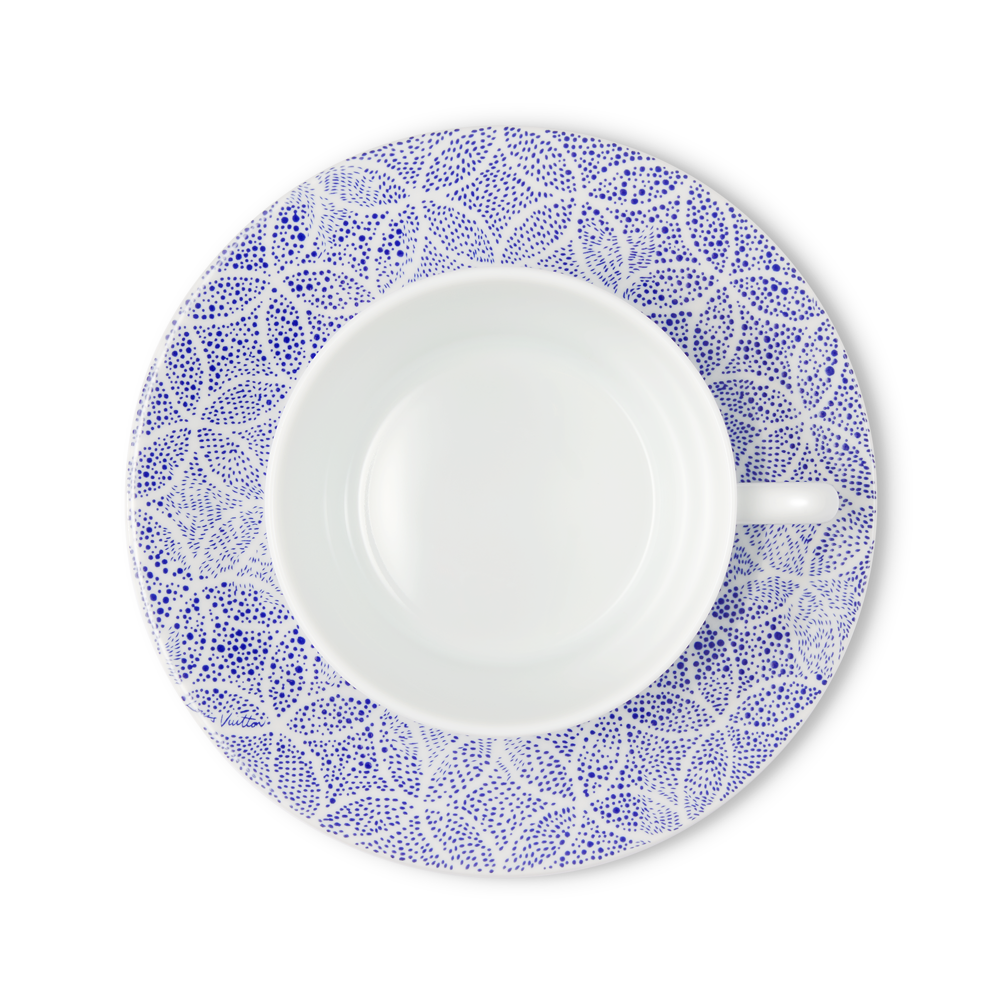 Large Bowl Monogram Flower Tile - Home and Art of Dining R95653 Large Bowl Monogram Flower Tile - Home and Art of Dining R95653